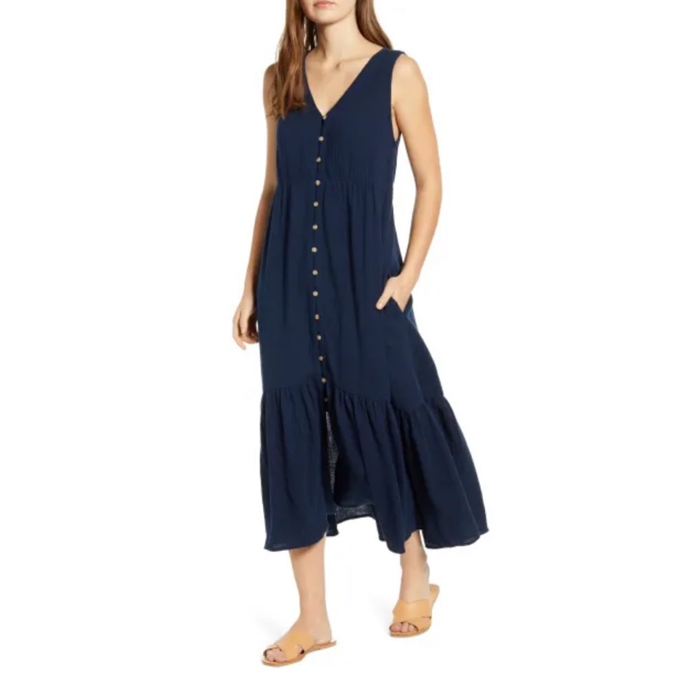 beachlunchlounge Lexa Sleeveless Cotton Midi Dress